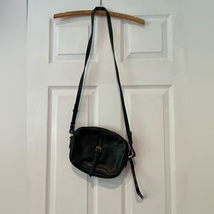 Fossil Kendal Braided Black Leather Crossbody Bag